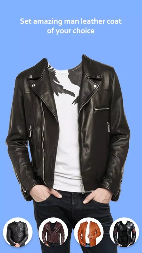 Man Leather Coat Photo Editor Screenshots