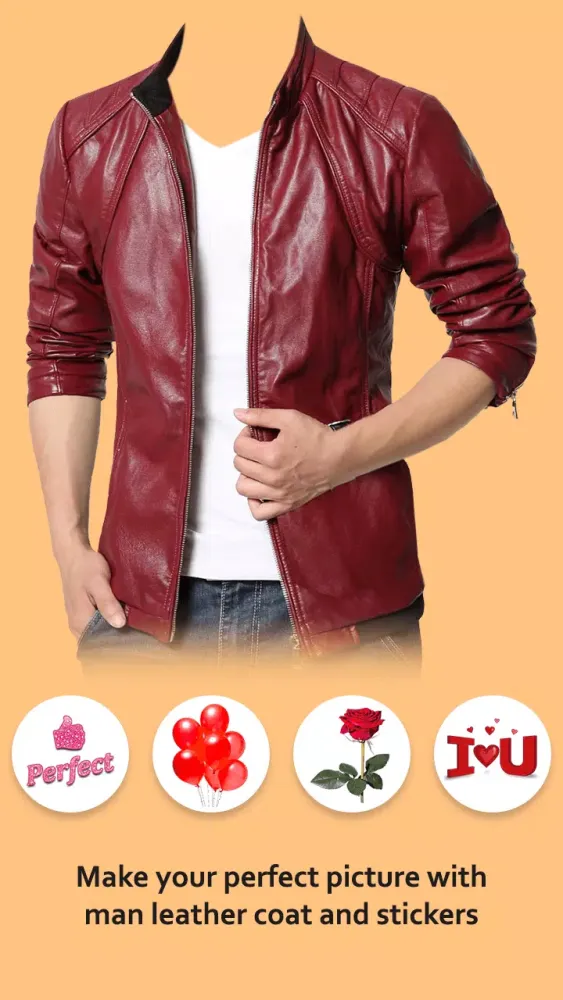 Man Leather Coat Photo Editor Screenshots