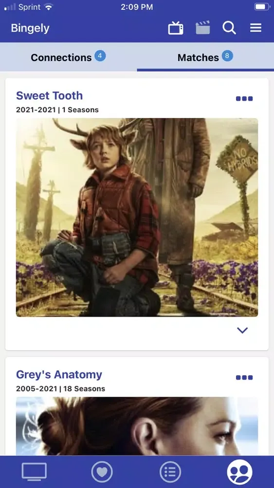 Screenshot di Bingely