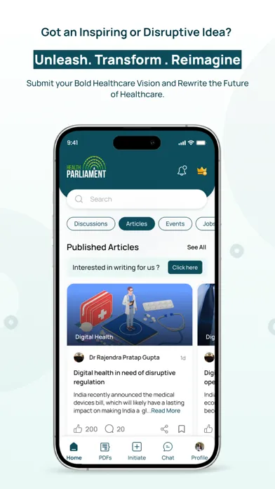 Capturas de tela do Health Parliament