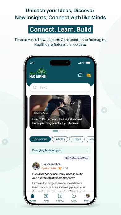 Capturas de tela do Health Parliament
