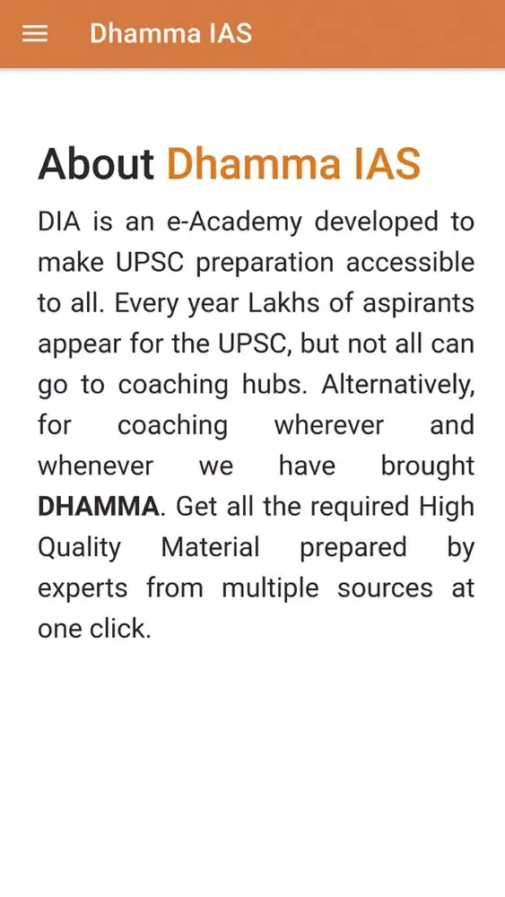 Zrzuty ekranu Dhamma IAS
