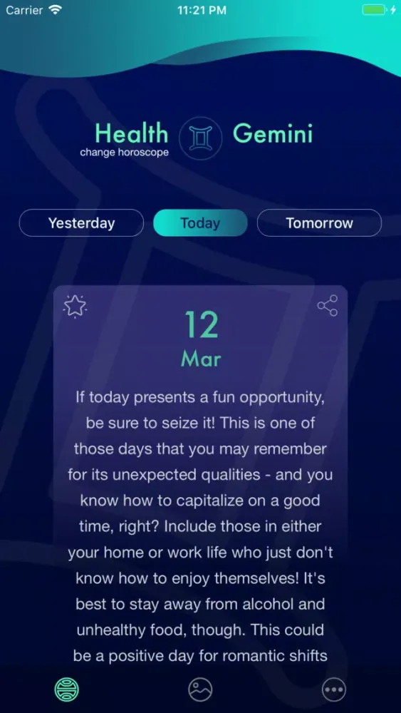 Tangkapan skrin Horoscope for Gemini