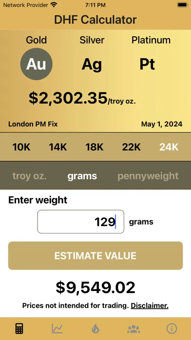 DHF Precious Metal Calculator应用截图