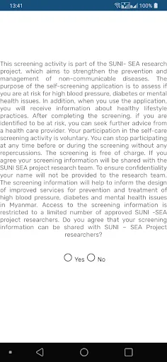 Sunisea NCD Self-Care App Screenshots