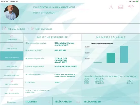 Скриншоты DHM gestion RH entreprise iPad 
