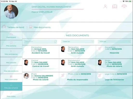 Скриншоты DHM gestion RH entreprise iPad 