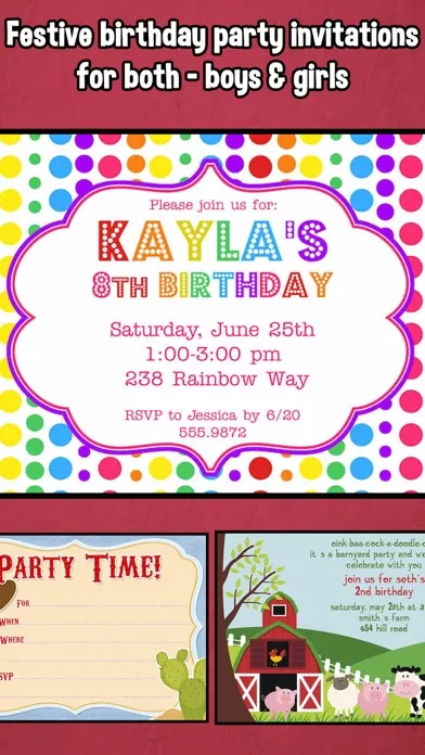 Happy Birthday Invitations For Kids Party应用截图