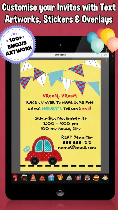 Happy Birthday Invitations For Kids Party应用截图