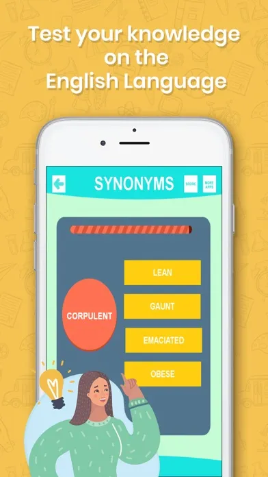 Capturas de tela do Synonyms & Antonyms Word Quiz