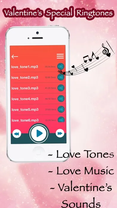 Capturas de tela do Valentine's Day Ringtones, Love Songs & Music