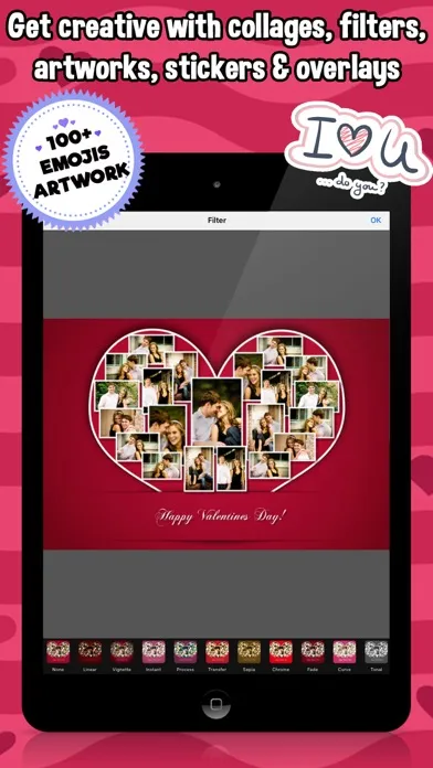 Captures d'écran de Valentine's Day Collage Frames! Love Photo Editor