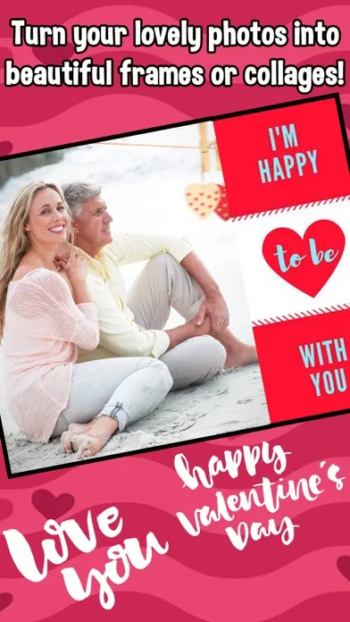 Captures d'écran de Valentine's Day Collage Frames! Love Photo Editor
