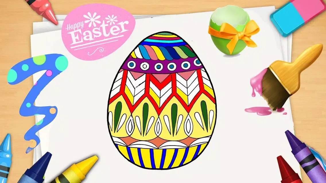Easter Eggs Coloring Book! Draw, Color & Paint سکرین شاٹس