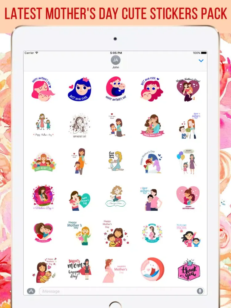 Mother's Day Stickers Pack iPad 应用截图