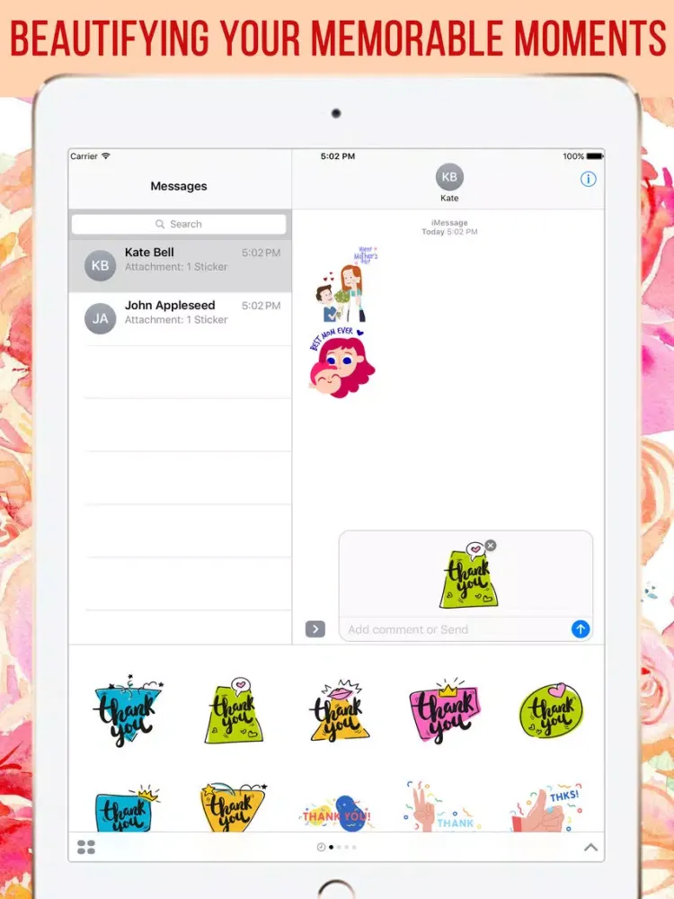 Mother's Day Stickers Pack iPad 应用截图