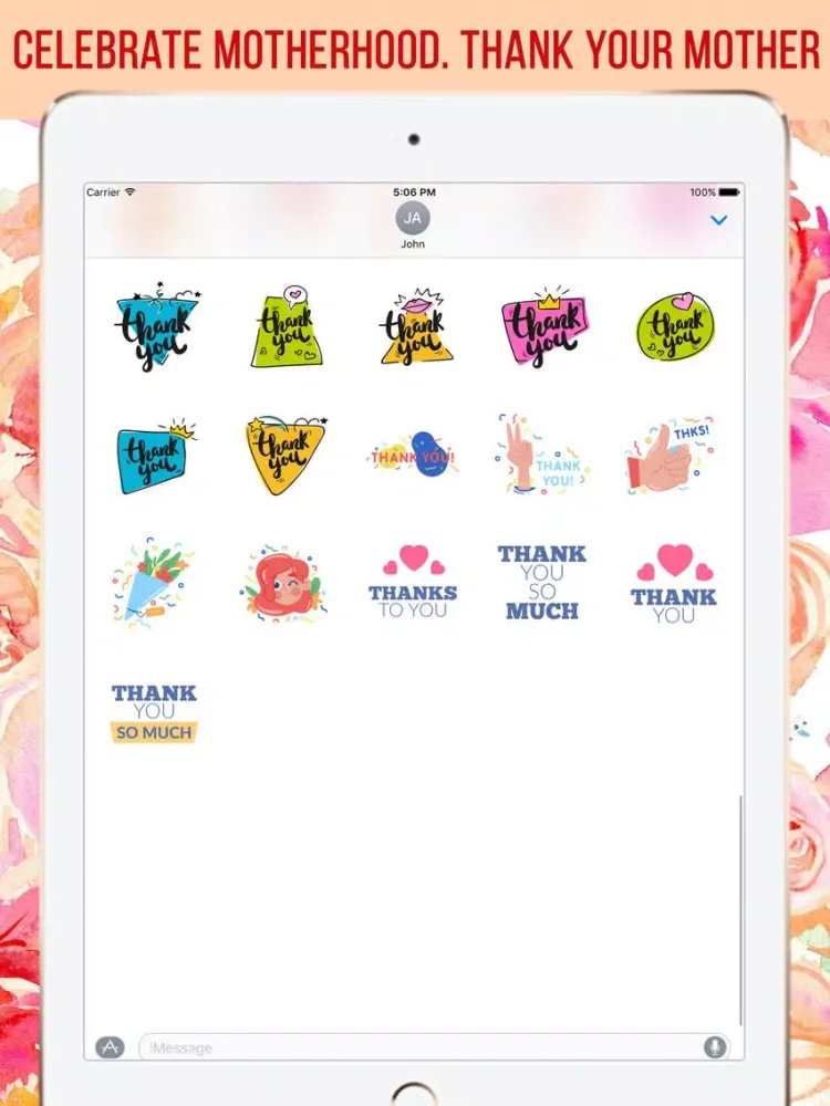 Mother's Day Stickers Pack iPad 应用截图