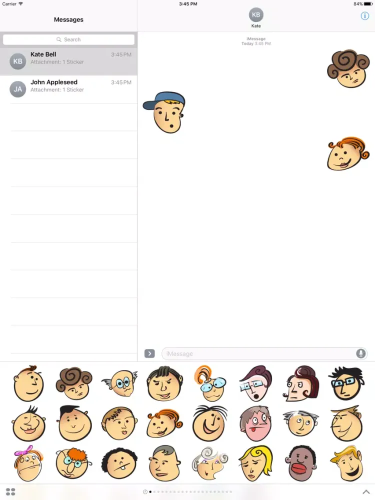 Ảnh chụp màn hình của Cartoon Face Emoji Sticker - DHS Pack 01 iPad 