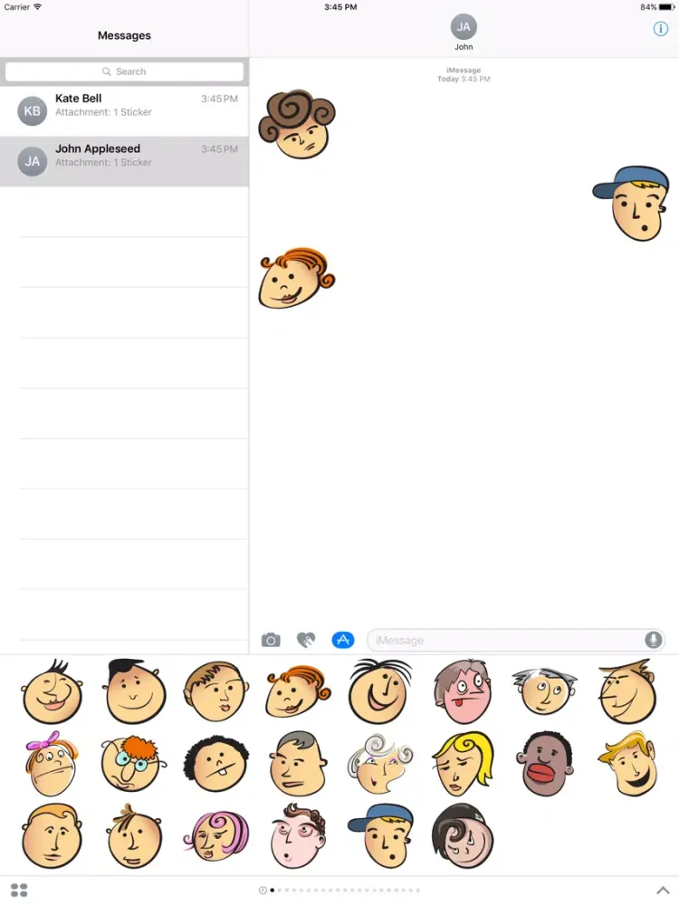Ảnh chụp màn hình của Cartoon Face Emoji Sticker - DHS Pack 01 iPad 