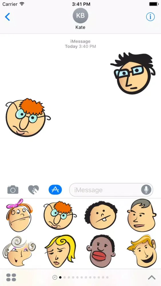 Ảnh chụp màn hình của Cartoon Face Emoji Sticker - DHS Pack 01