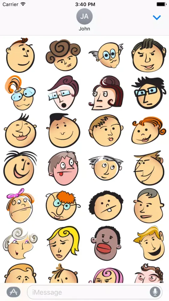 Ảnh chụp màn hình của Cartoon Face Emoji Sticker - DHS Pack 01