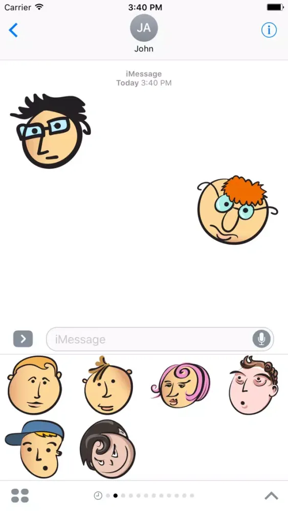 Ảnh chụp màn hình của Cartoon Face Emoji Sticker - DHS Pack 01