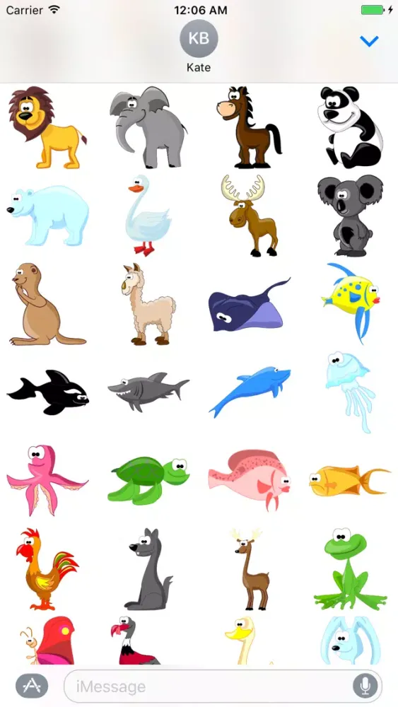 Tangkapan layar Big Set Cute Animals Sticker for iMessage #3