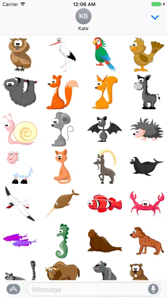 Tangkapan layar Big Set Cute Animals Sticker for iMessage #3