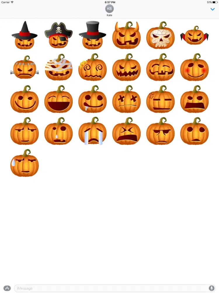 Pumpkin Halloween Emoji Sticker #2 iPad  Screenshots