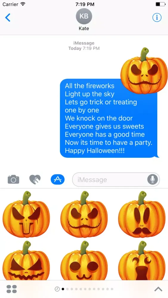 Pumpkin Halloween Emoji Sticker #3 স্ক্রিনশট