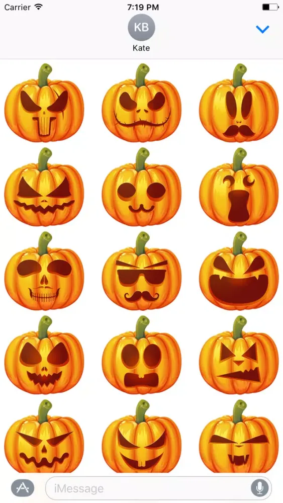 Pumpkin Halloween Emoji Sticker #3 স্ক্রিনশট