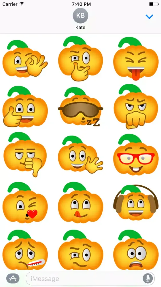 Pumpkin Halloween Emoji Sticker #4 Screenshots
