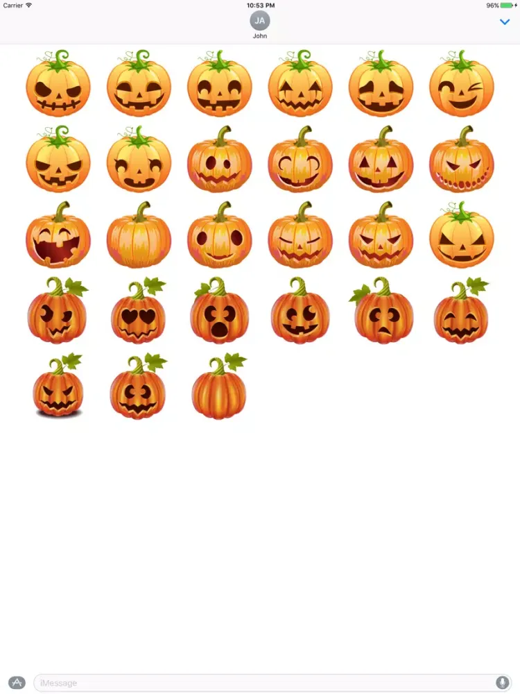 Pumpkin Halloween Emoji Sticker #6 iPad 應用截圖