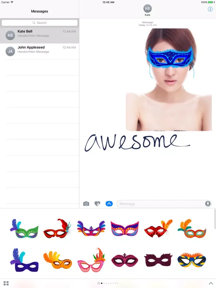 Capturas de tela do Colorful Carnival Mask Sticker for iMessage #1 iPad 