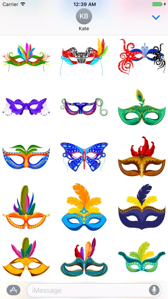 Capturas de tela do Colorful Carnival Mask Sticker for iMessage #1