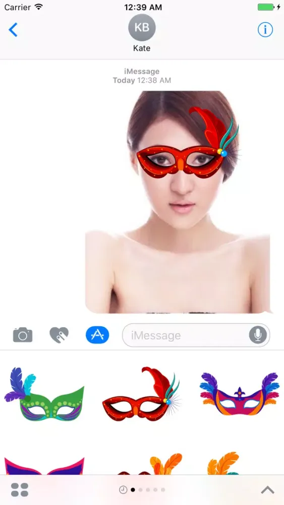 Capturas de tela do Colorful Carnival Mask Sticker for iMessage #1