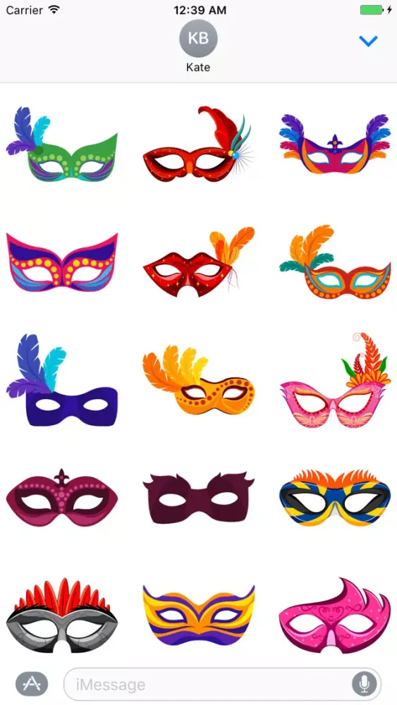 Capturas de tela do Colorful Carnival Mask Sticker for iMessage #1