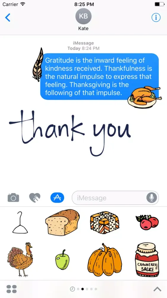 Zrzuty ekranu Big set Thanksgiving Day Sticker for iMessage #6