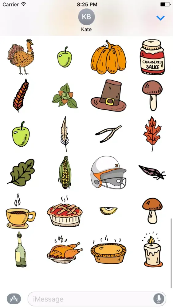 Zrzuty ekranu Big set Thanksgiving Day Sticker for iMessage #6