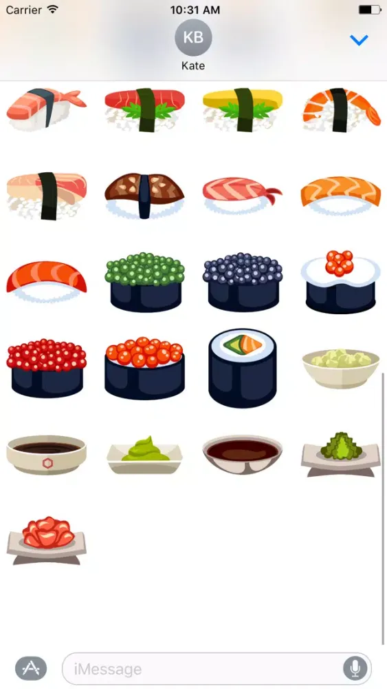 Tangkapan layar Sushi Stickers for iMessage #4