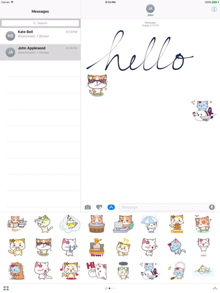 Cute Kitty Sticker for iMessage #1 iPad  スクリーンショット
