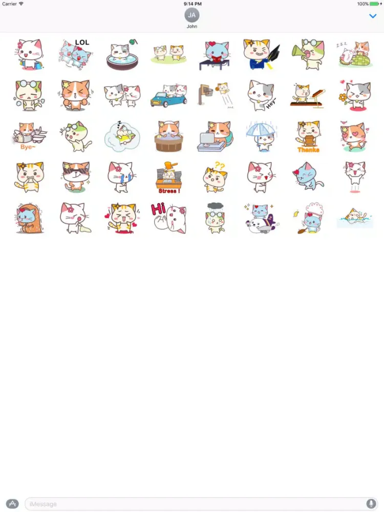 Cute Kitty Sticker for iMessage #1 iPad  スクリーンショット