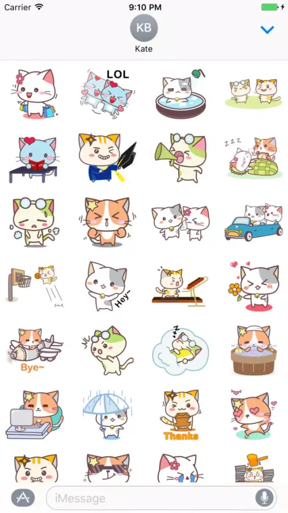 Cute Kitty Sticker for iMessage #1 スクリーンショット