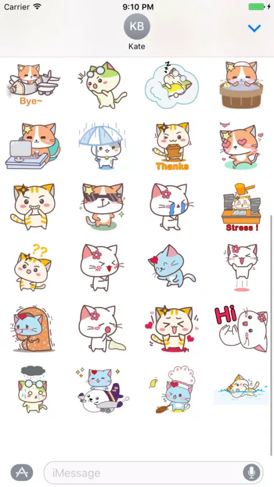 Cute Kitty Sticker for iMessage #1 スクリーンショット
