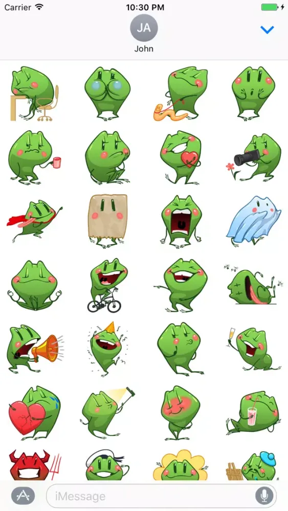 Cute Frog Sticker for iMessage #1 Ekran Görüntüleri