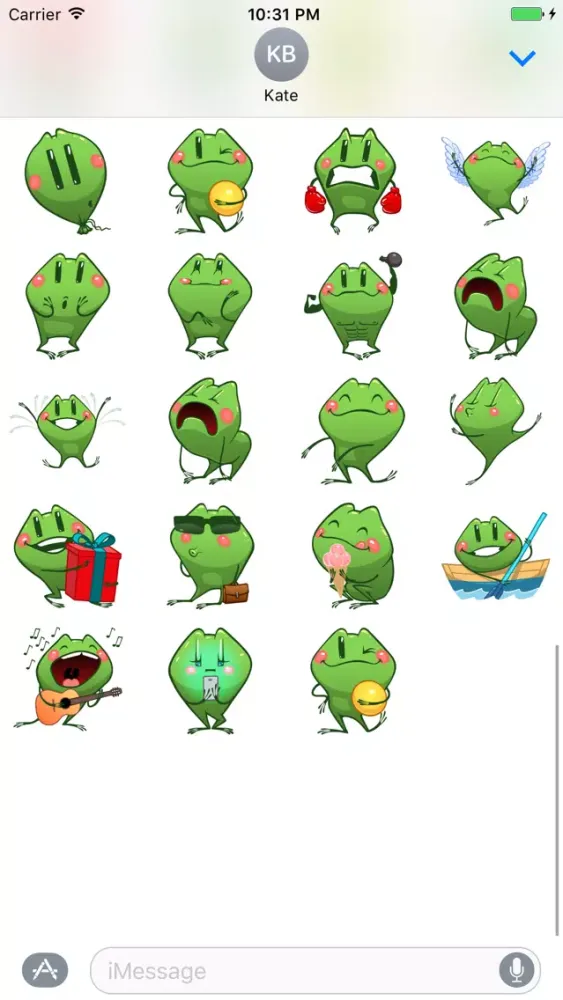 Cute Frog Sticker for iMessage #1 Ekran Görüntüleri