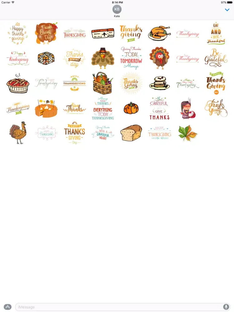 Thanksgiving Day Sticker for iMessage #1 iPad  Screenshots