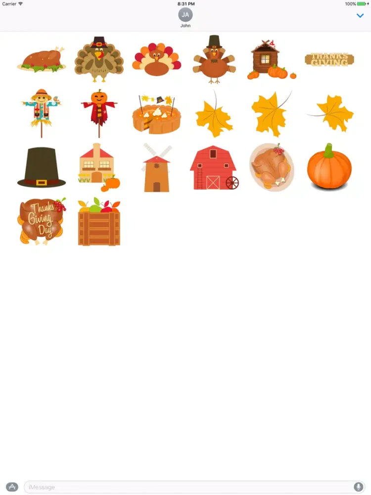 Capturas de pantalla de Thanksgiving Day Sticker for iMessage #2 iPad 