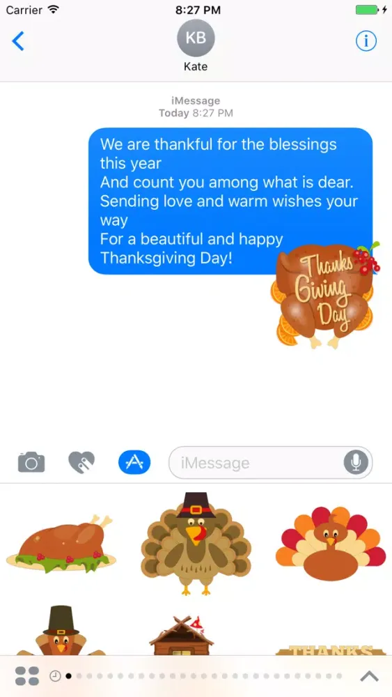 Capturas de pantalla de Thanksgiving Day Sticker for iMessage #2