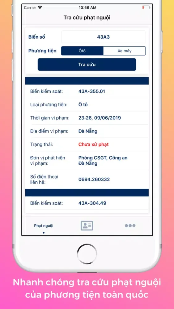 Screenshot di Tra cứu Phạt nguội - GPLX